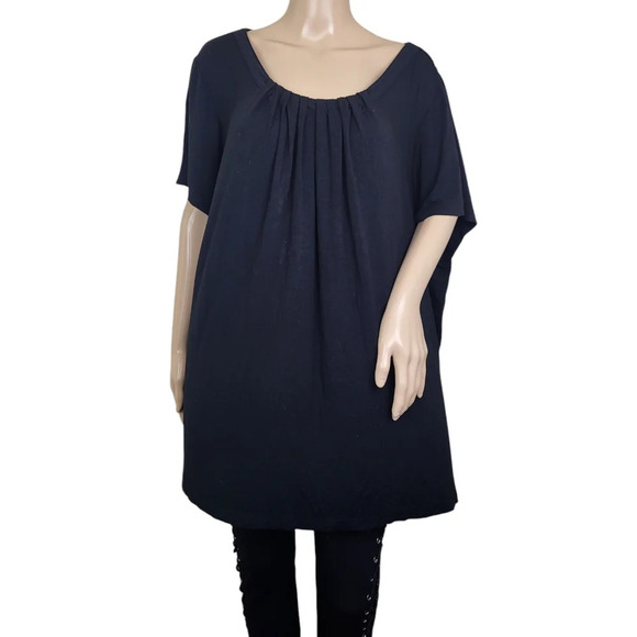 Croft & Barrow Pleated Black Blouse 3X - Picture 2 of 7